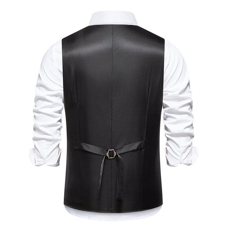 Herren elegante Doppelreiher-Weste mit dekorativem Muster Echoarchiv