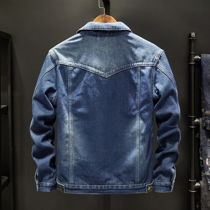 Herren Lässige Denimjacke mit gefüttertem Innenfutter Echoarchiv