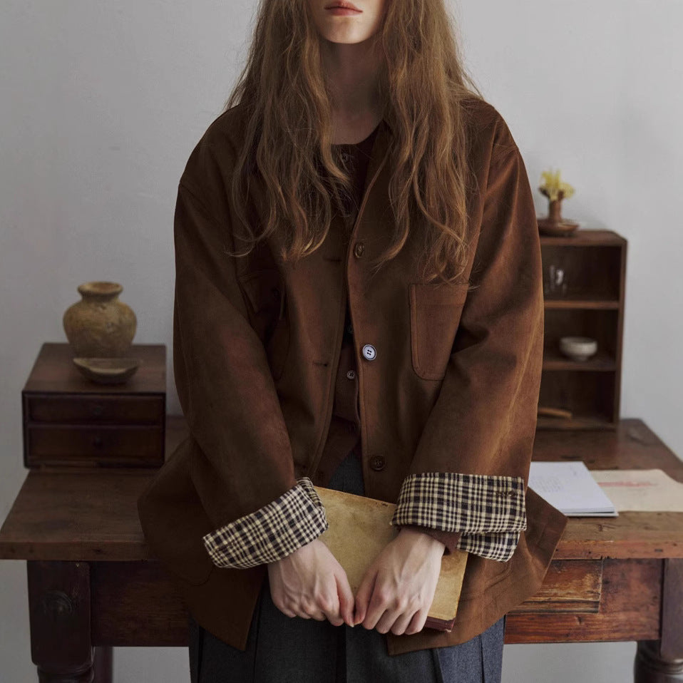 Damen Elegante Wildlederjacke Echoarchiv