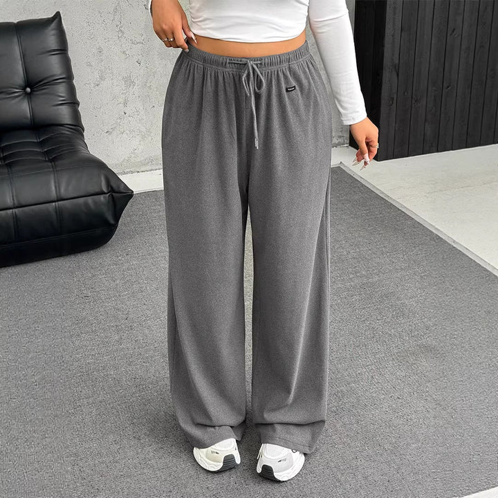 Damen nan weite Relaxhose mit hohem Bund elastischem Kordelzug und weitem Bein Echo Archiv