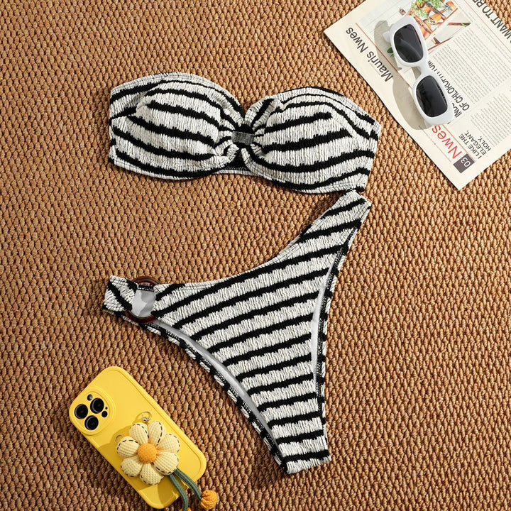 Damen Bandeau-Bikini mit strukturiertem Design Echo Archiv