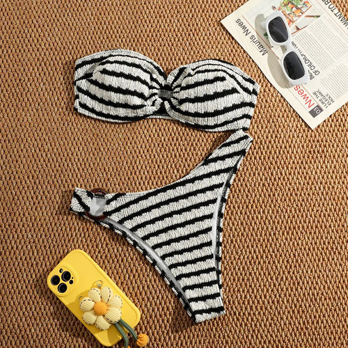 Damen Bandeau-Bikini mit strukturiertem Design Echo Archiv