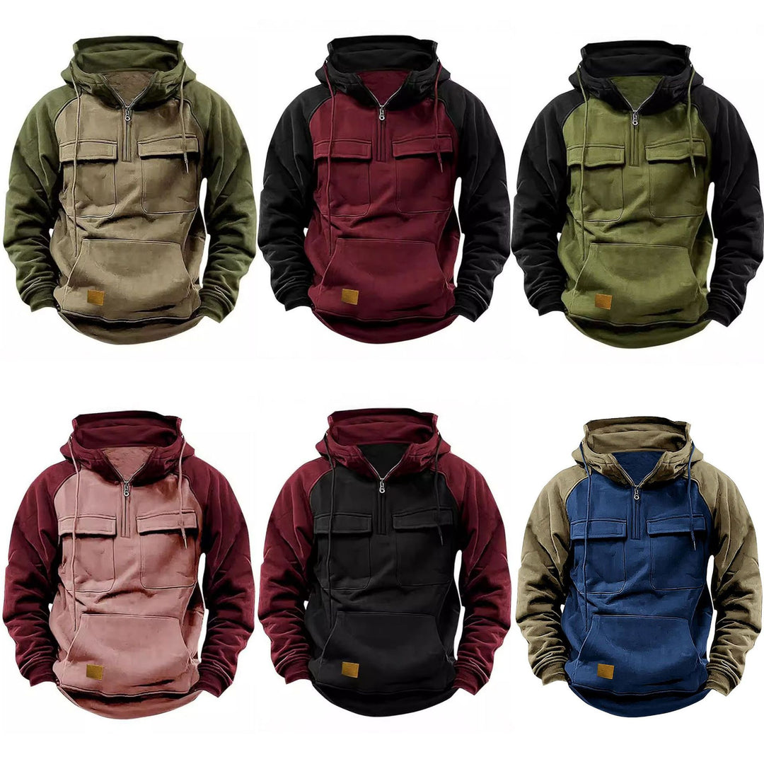 Herren lässiger Kapuzenpullover mit integrierten Taschen und Känguru-Stil Echoarchiv