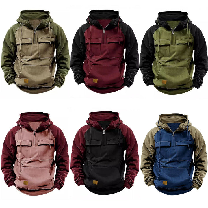 Herren lässiger Kapuzenpullover mit integrierten Taschen und Känguru-Stil Echoarchiv