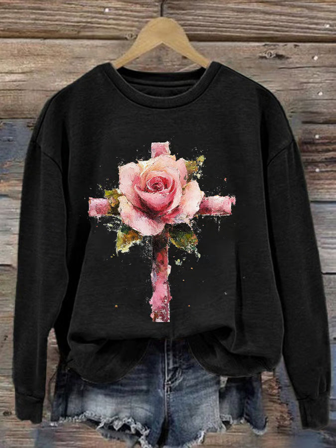 Damen Gemütlicher Pullover mit Herzmotiv Echoarchiv