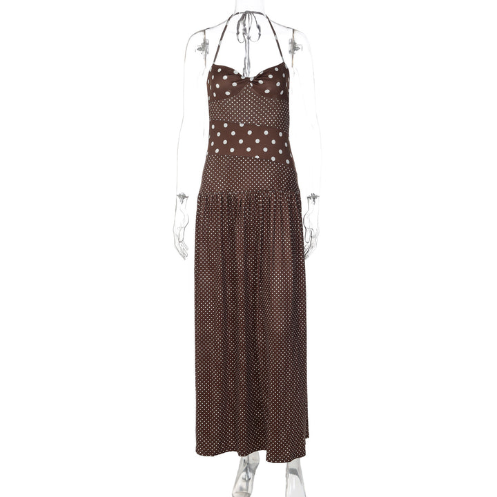 Damen Maxikleid mit verspielten Polka-Dots und schickem Halterdesign Echo Archiv