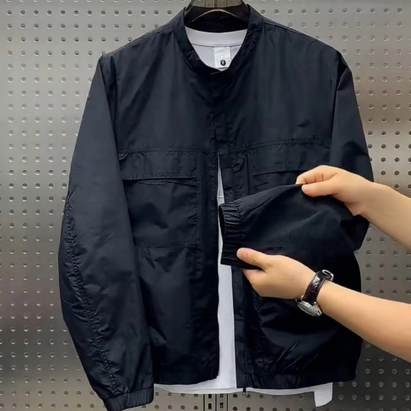 Herren Leichte Utility-Jacke mit Taschen Echo Archiv