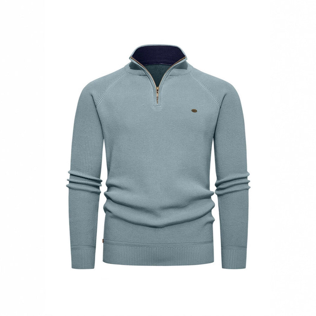 Herren Strickpullover mit Stehkragen und Reißverschluss Echoarchiv