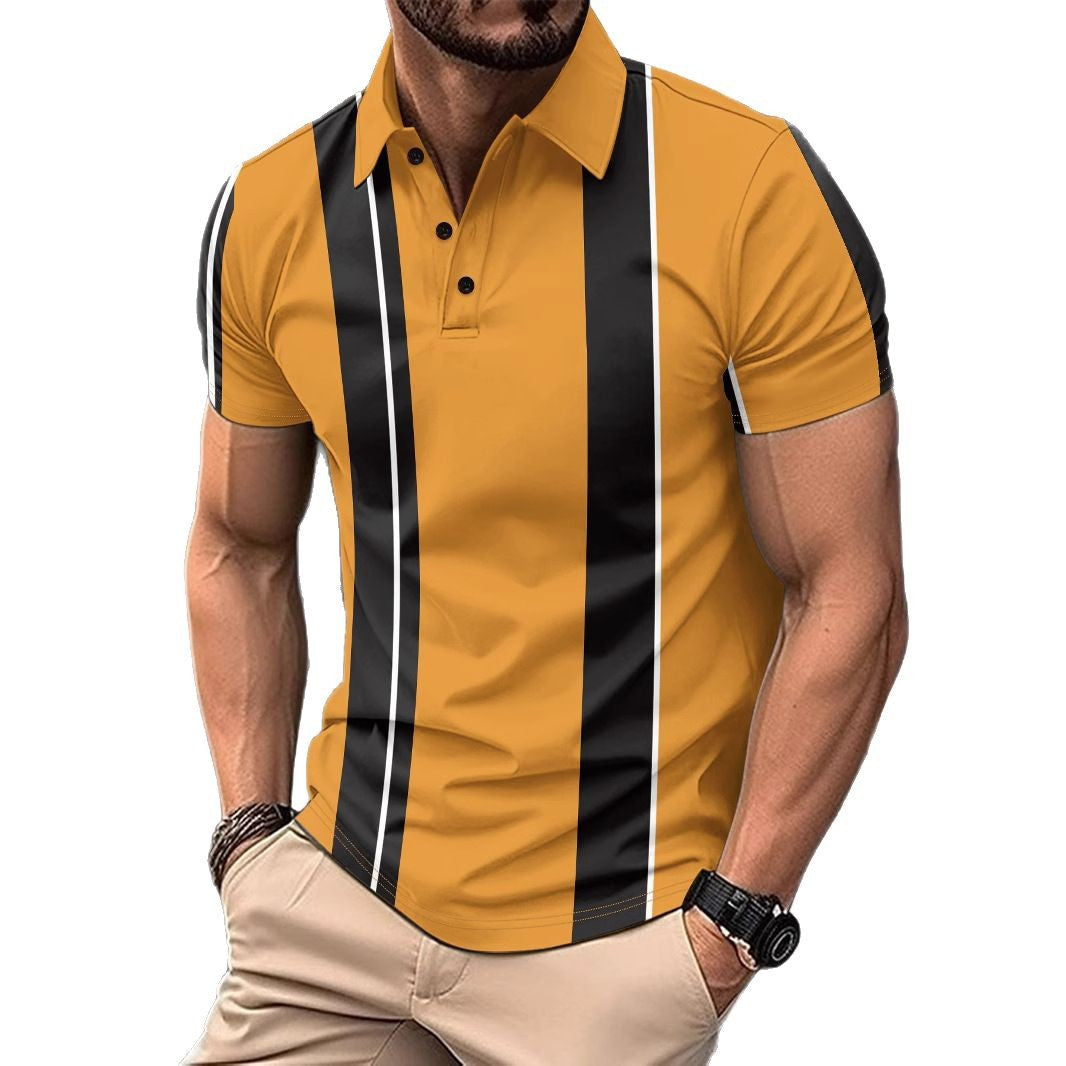 Herren Polo-Shirt mit modernem Streifenmuster Echoarchiv