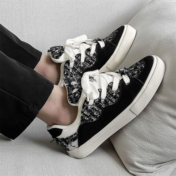 Damen Sneakers mit modischem Tweed-Design und übergroßen Schnürsenkeln Echo Archiv