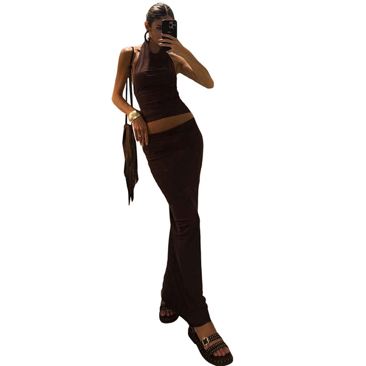 Damen elegantes Wickeloberteil und Rock Set Echo Archiv