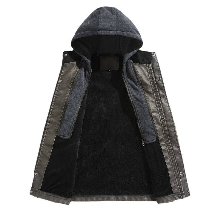 Herren Kunstlederjacke mit versteckter Kapuze Echoarchiv