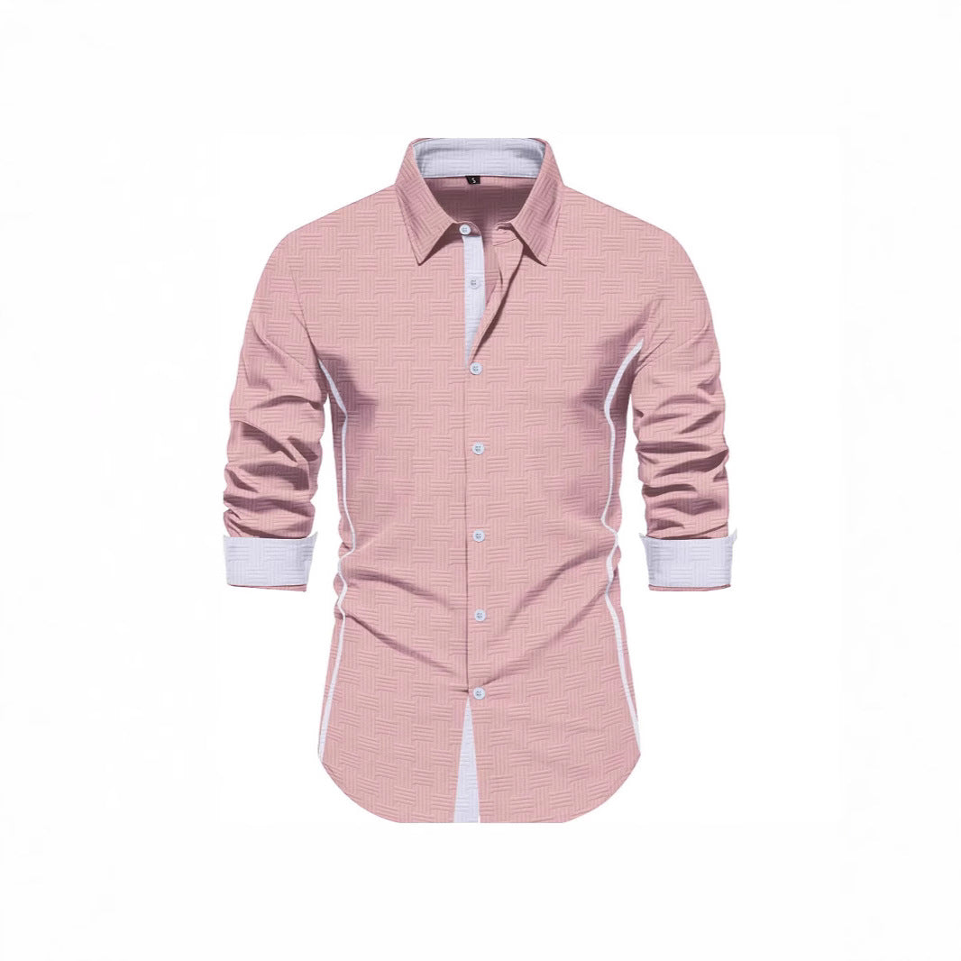 Herren elegantes und modernes Hemd mit strukturiertem Design Echoarchiv