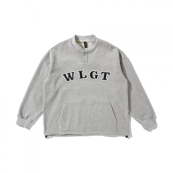 Unisex Oversize-Sweatshirt mit Henley-Knopfleiste, Kängurutasche und Tunnelzugsaum Echo Archiv