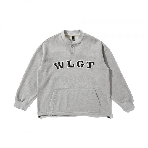 Unisex Oversize-Sweatshirt mit Henley-Knopfleiste, Kängurutasche und Tunnelzugsaum Echo Archiv