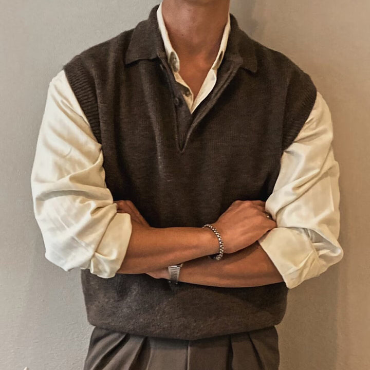 Herren Eleganter Grobstrickpullover mit Zopfmuster Echoarchiv