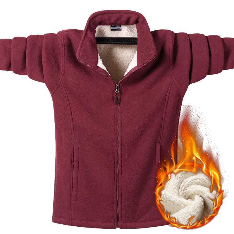 Damen Fleecejacke mit Teddyfutter, durchgehendem Reißverschluss und hohem Stehkragen Echoarchiv