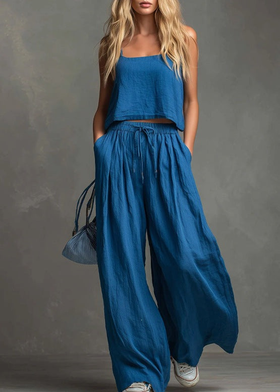Damen Sommerliches Freizeit-Set mit weitem Oberteil und lässiger Hose Echo Archiv