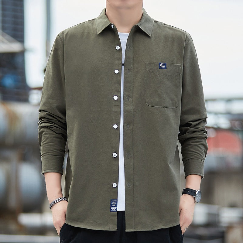 Herren Baumwoll-Overshirt im Casual-Look mit Brusttasche & Hemdkragen Echoarchiv