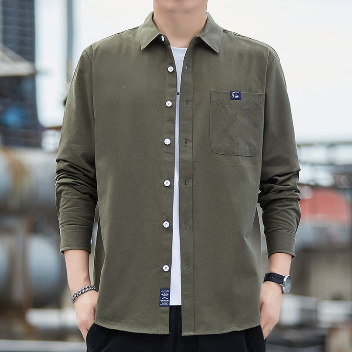Herren Baumwoll-Overshirt im Casual-Look mit Brusttasche & Hemdkragen Echoarchiv