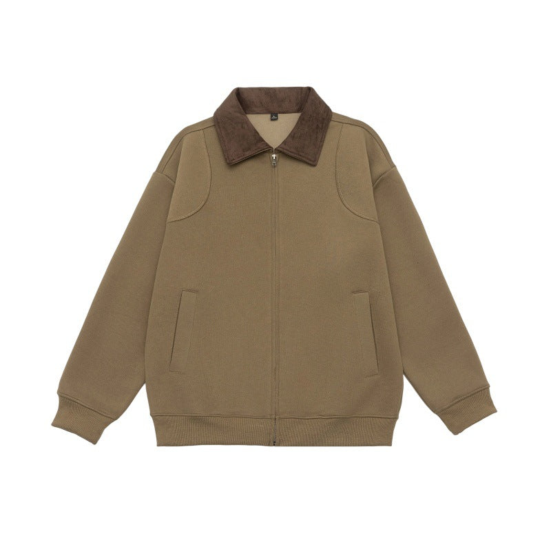 Unisex Oversize-Zipjacke mit Cordkragen und eingearbeiteten Eingrifftaschen Echoarchiv