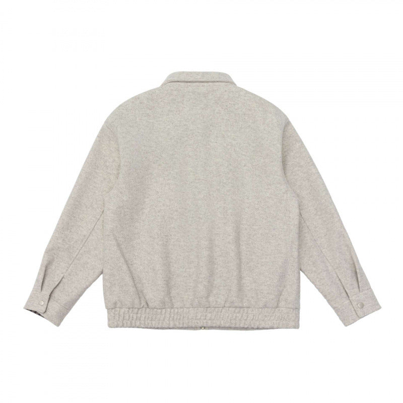 Herren Kurz geschnittene Wollmix-Fieldjacke mit karierter Innenfütterung und Druckknopfleiste Echo Archiv