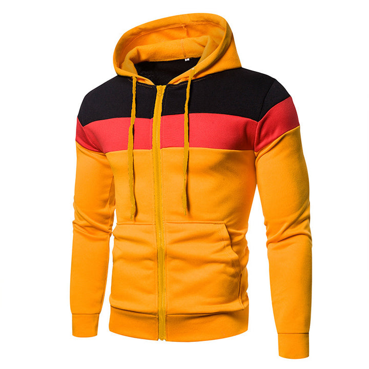 Herren sportliche Kapuzenjacke mit Farbblockdesign Echoarchiv