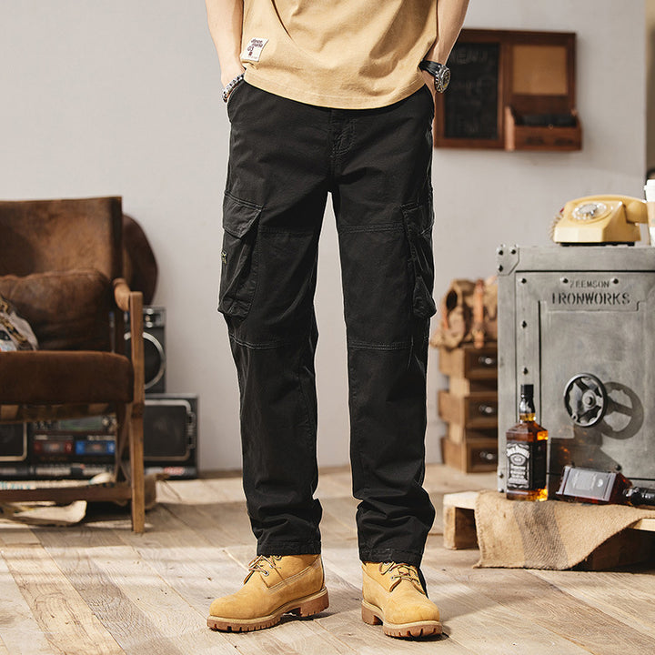 Herren Robuste Utility-Cargo-Hose mit Mehrfachtaschen, verstärkten Kniepaneelen und geradem Bein Echo Archiv