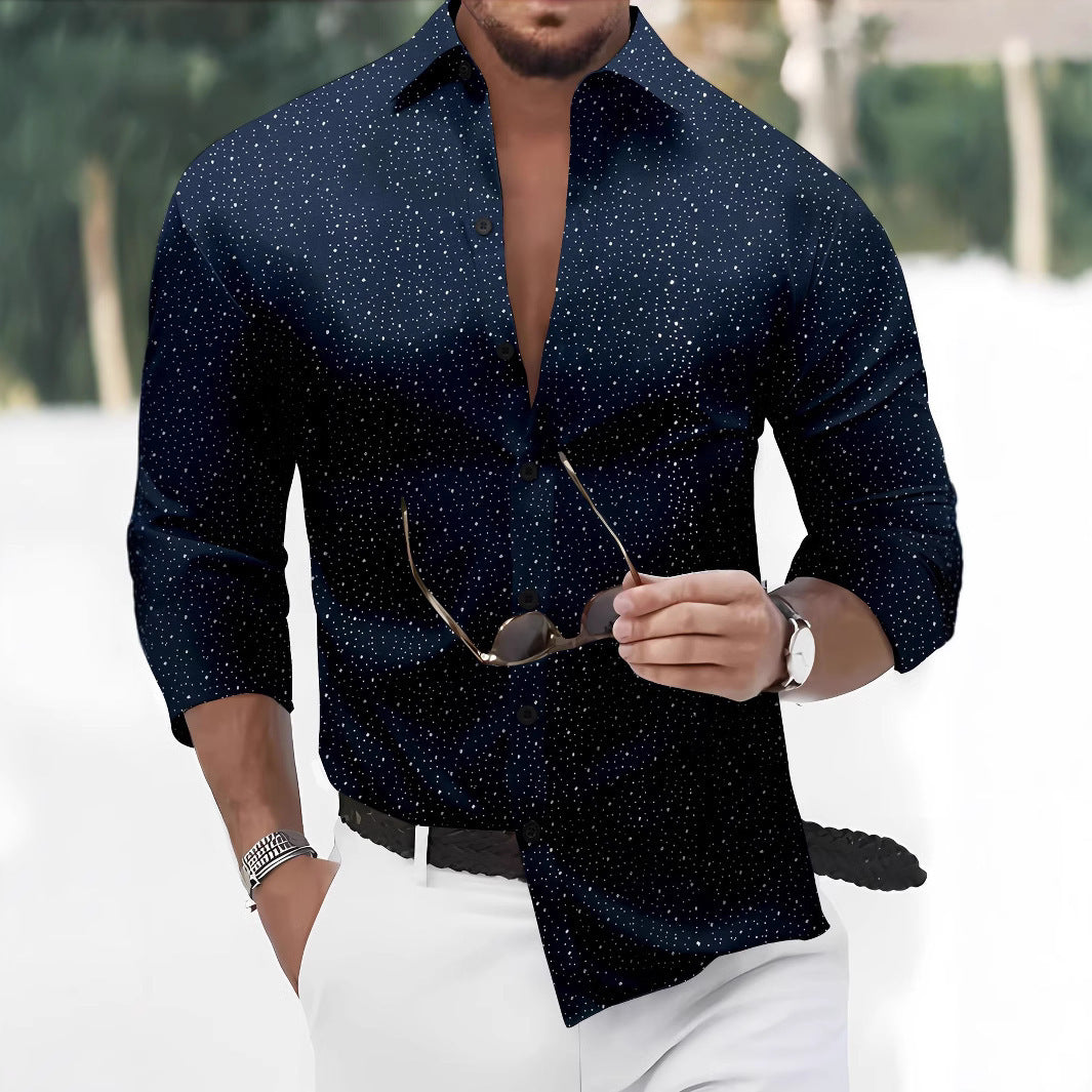 Herren Hemd mit punktiertem Design und modischem Schnitt Echoarchiv