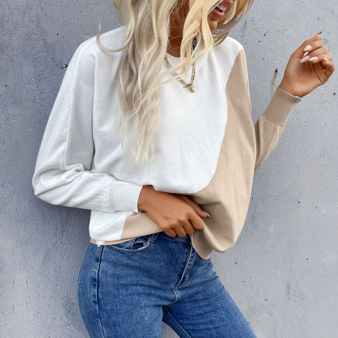 Damen Oversize-Sweatshirt mit asymmetrischem Colorblock und überschnittener Schulter Echoarchiv