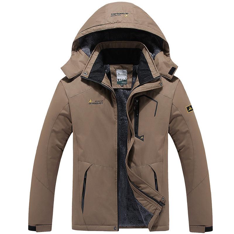 Herren Wasserdichte gefütterte Outdoor-Skijacke mit abnehmbarer Kapuze und Thermofutter Echoarchiv