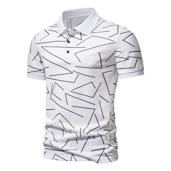 Herren Poloshirt mit modernem geometrischem Muster und atmungsaktiven Eigenschaften Echoarchiv