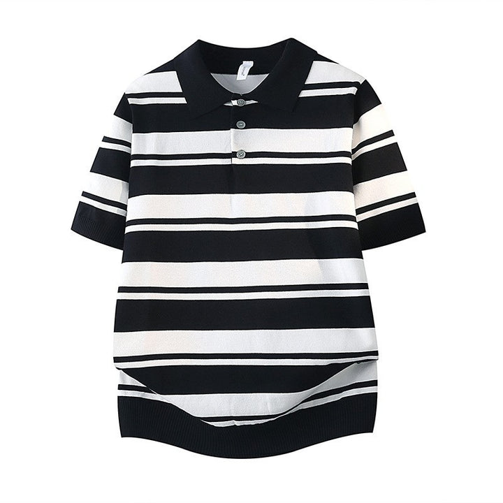 Damen Kurzarm Poloshirt mit gestreiftem Design – Avérine