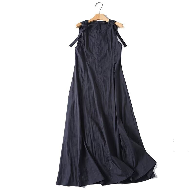 Damen luftiges Maxi-Kleid mit Spaghetti-Trägern und voluminösem Saum Echo Archiv