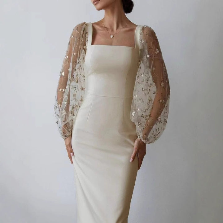 Damen Kleid mit romantischen transparenten Puffärmeln Echo Archiv