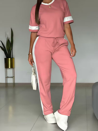 Sportliches Zweiteiler-Set für Damen mit Oberteil und locker sitzender Hose – Echo Archiv