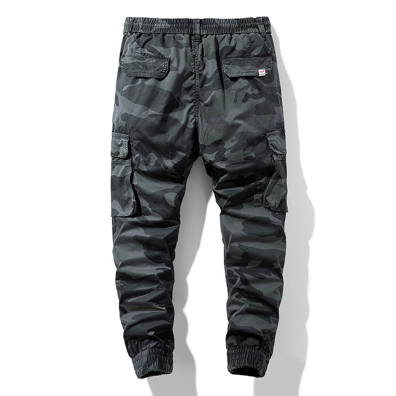 Herren Camouflage-Utility-Cargohose im Joggerstil mit Tunnelzugbund und verstärkten Kniepartien Echo Archiv