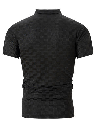 Herren Polo-Shirt mit Reißverschluss und strukturiertem Design Echoarchiv