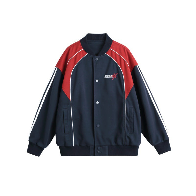 Herren Sportliche College-Bomberjacke mit Stehkragen, Raglanärmeln und kontrastierenden Paspeln Echoarchiv