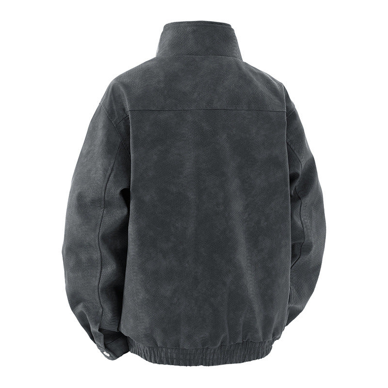 Herren klassische Wildlederjacke mit praktischen Taschen Echoarchiv