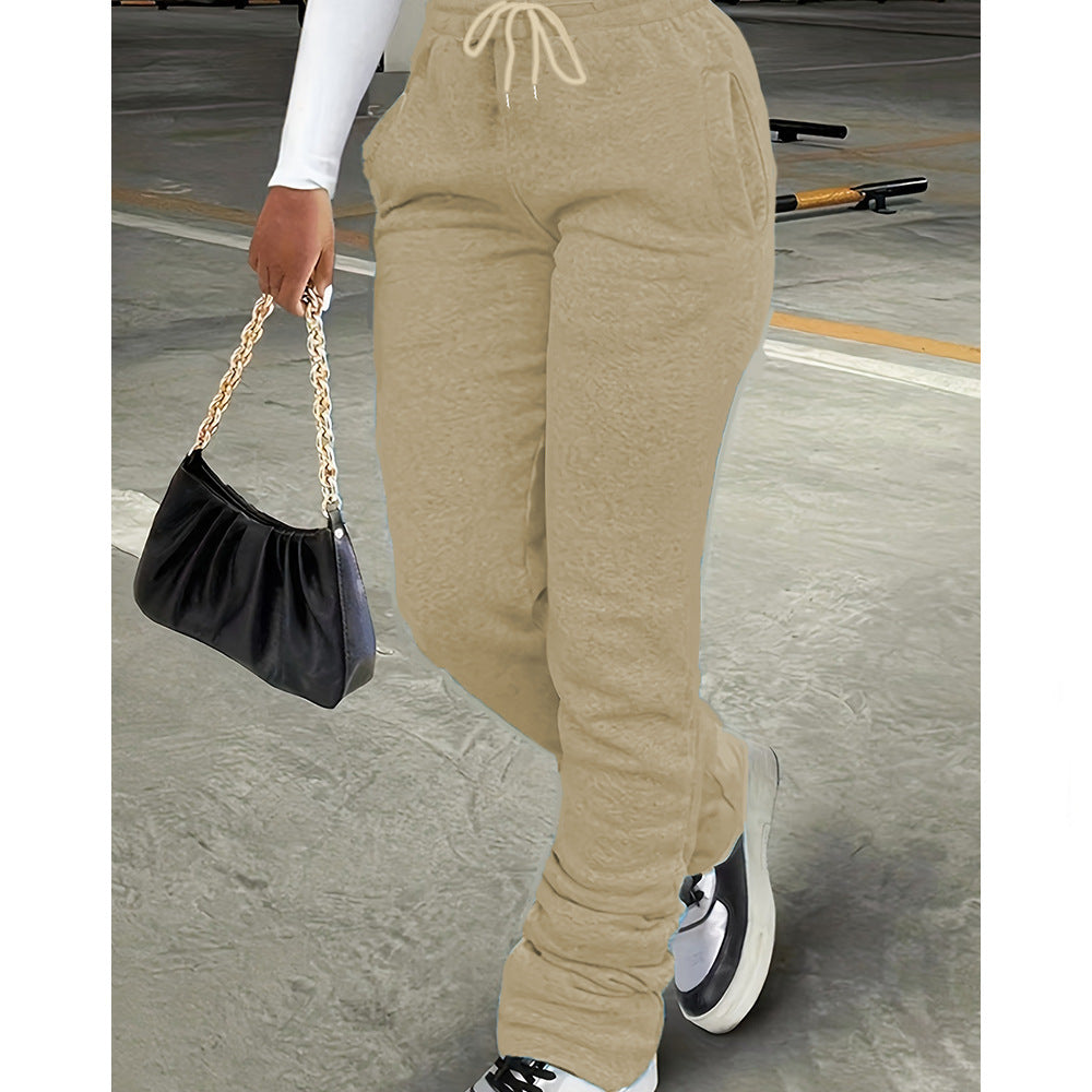 Damen nan figurbetonte Highwaist-Stretch-Sweathose mit gerafften Knöchelabschlüssen und Eingrifftaschen Echo Archiv