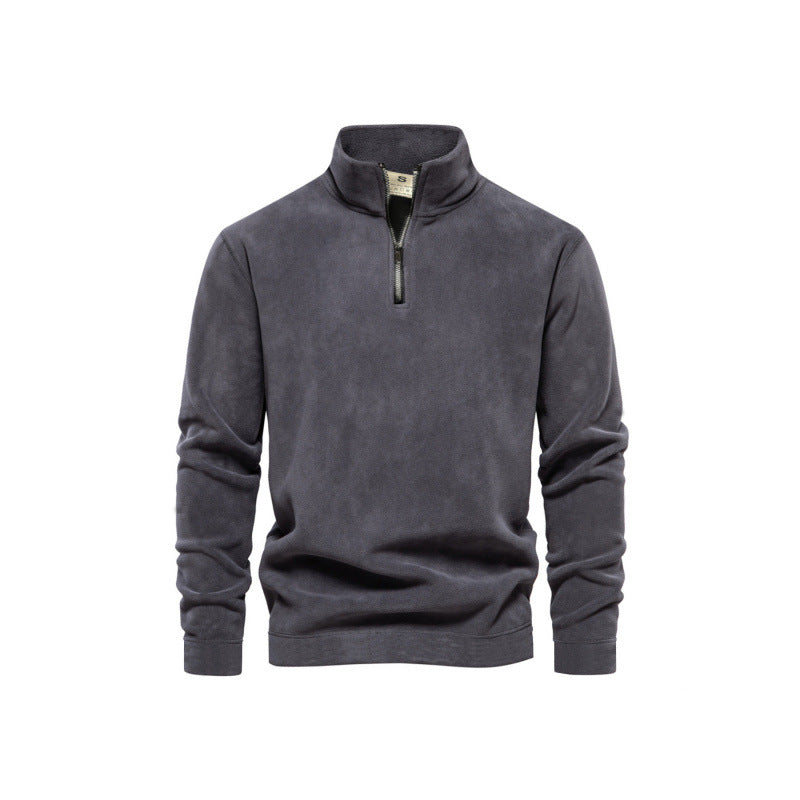 Herren Fleece-Pullover mit Stehkragen Echoarchiv