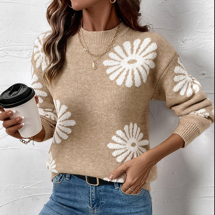 Damen Lässiger Pullover mit Blumenmuster Echo Archiv