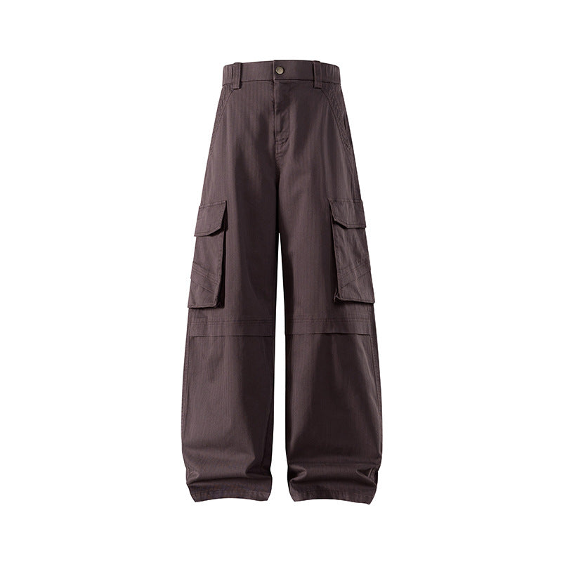 Damen weite Cargo-Hose mit hoher Taille und Multifunktions-Taschen Echo Archiv
