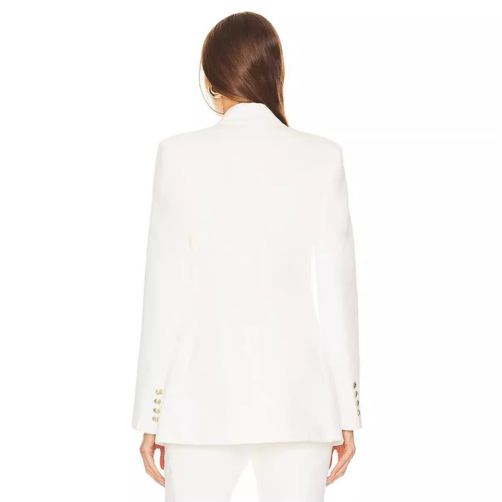 Damen Zweiteiliger Tailoring‑Anzug mit tailliertem Ein‑Knopf‑Blazer und ausgestellter Schlaghose Echoarchiv