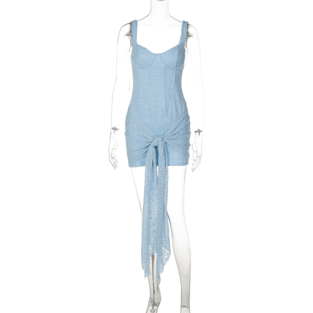 Damen Elegantes Kleid mit Spitzenverzierungen und Raffungsdetails Echo Archiv