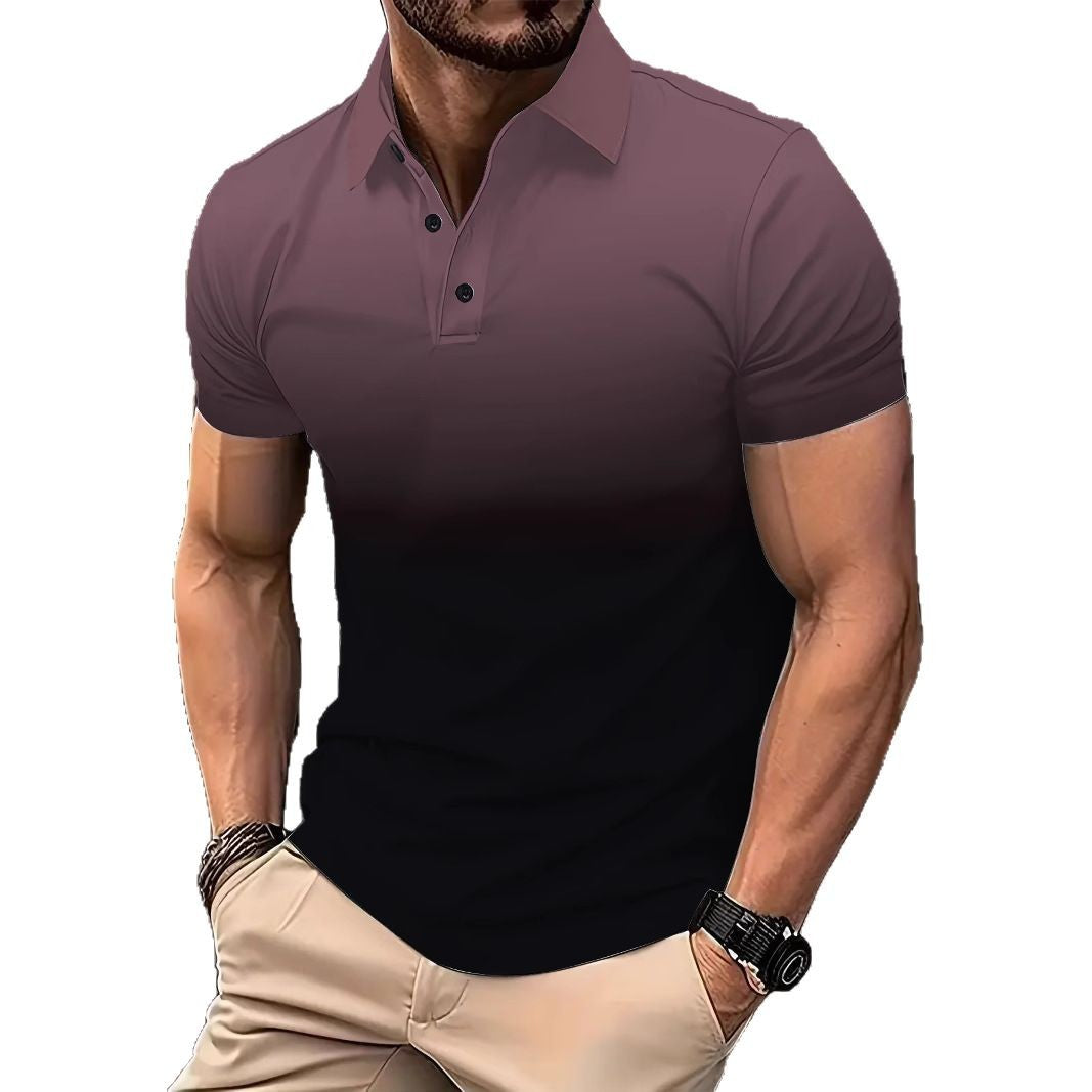 Herren Poloshirt mit modernem Farbverlauf Echoarchiv