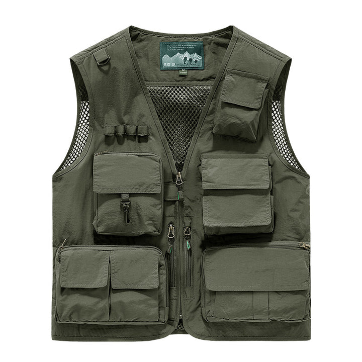 Herren Multifunktionale Outdoor-Utility‑Weste mit Mesh‑Innenfutter und zahlreichen Taschen – Marzano