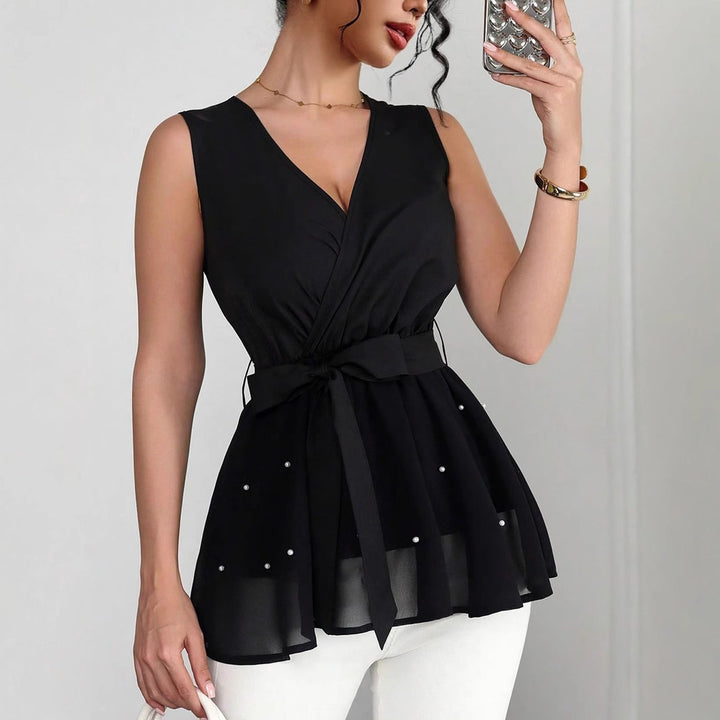 Damen Elegantes Wickeloberteil mit dekorativen Perlen Echo Archiv