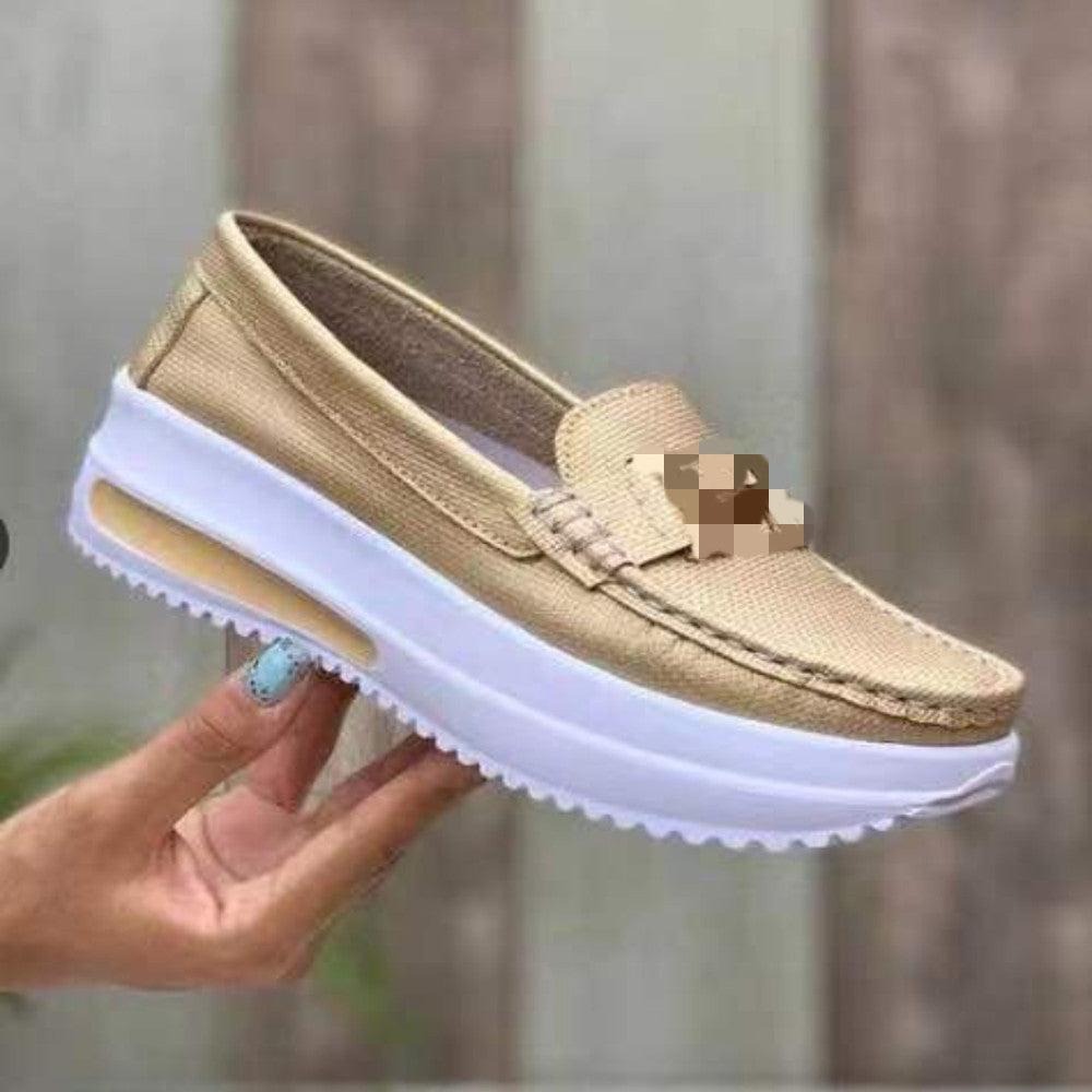 Damen  leichte Plateau-Slipper im Mokassinstil mit luftgepolsterter Gummisohle Echo Archiv